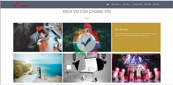 Mẫu website ảnh viện áo cưới studio chuyên nghiệp