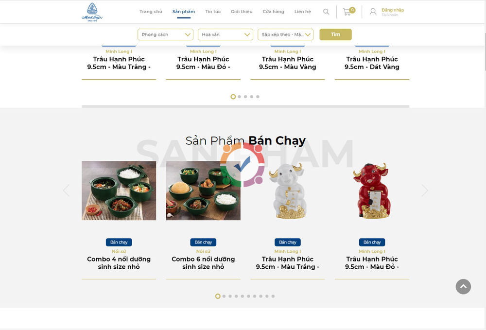 Mẫu website bán đồ gốm sứ chuyên nghiệp