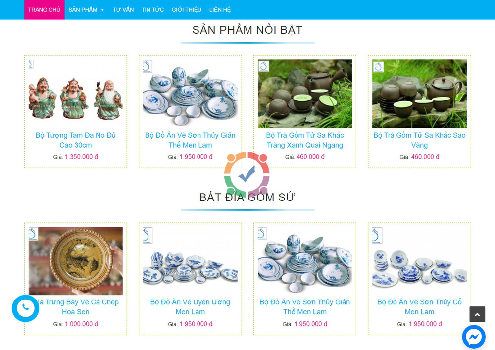 Mẫu website bán đồ gốm sứ chuyên nghiệp