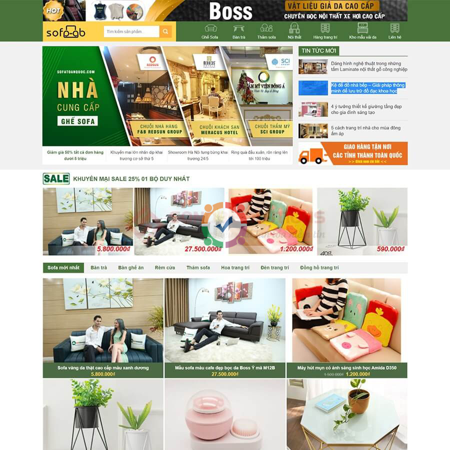 Mẫu website bán bàn ghê sofa đẹp