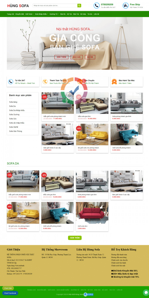 Mẫu website bán bàn ghê sofa đẹp