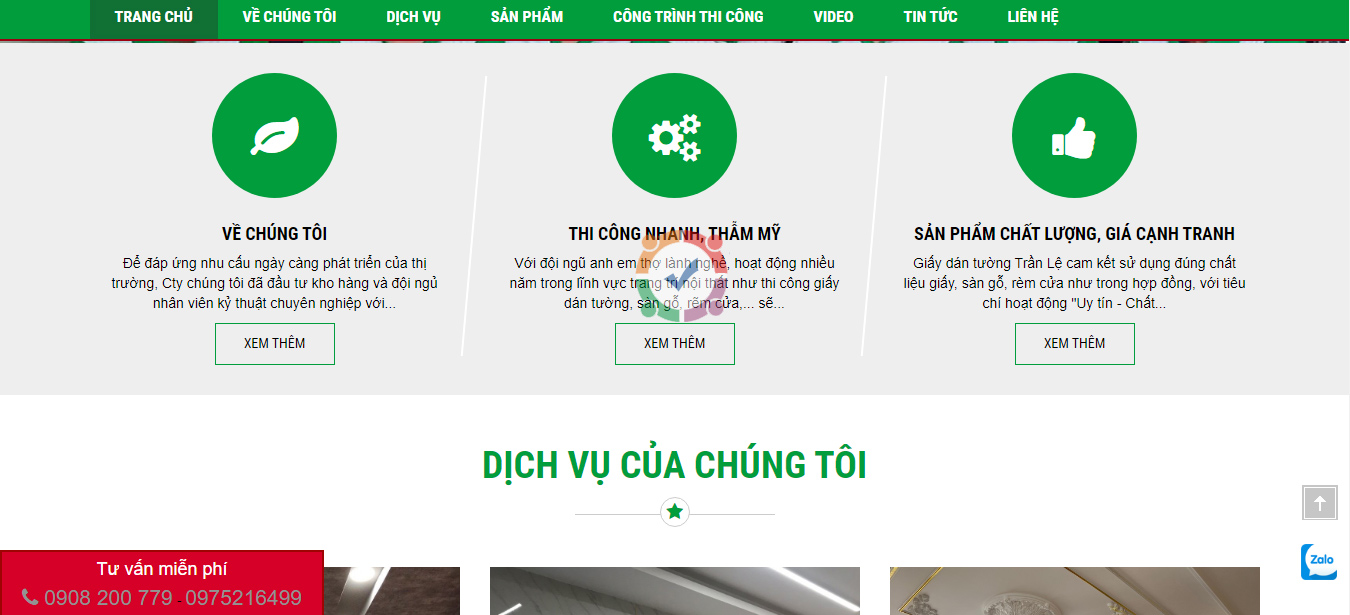 Mẫu web bán giấy dán tường ra đơn 4