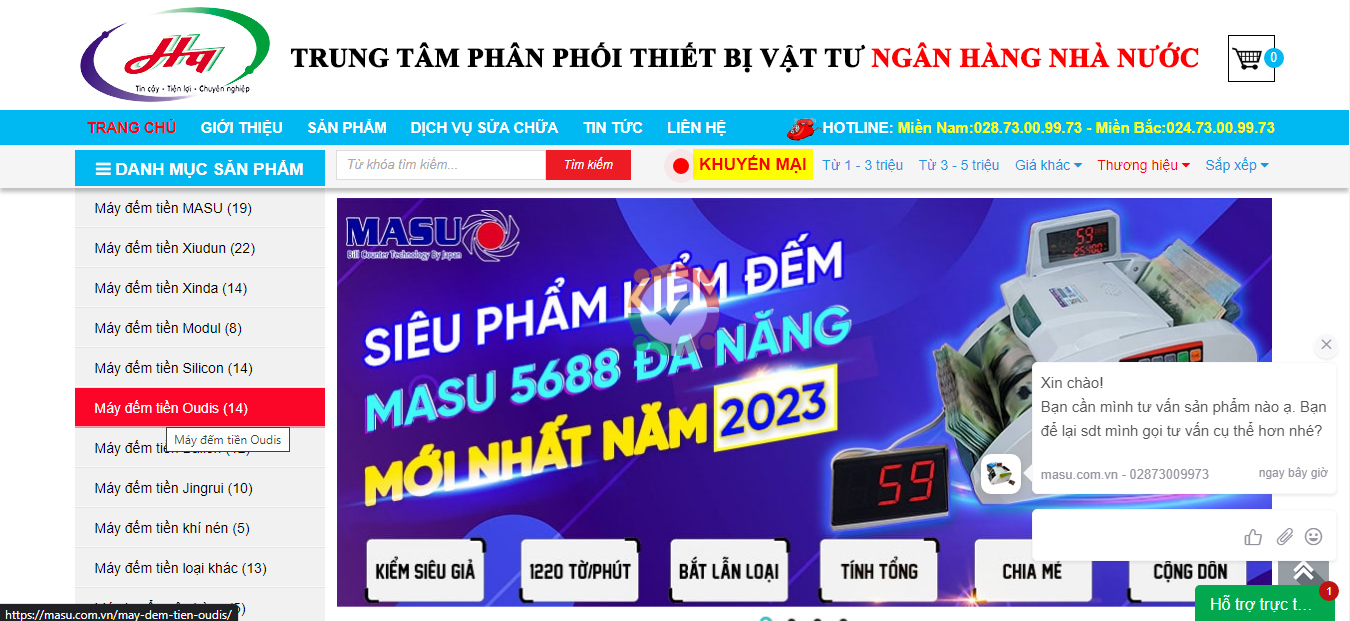 Mẫu web bán máy đếm tiền ra đơn 2