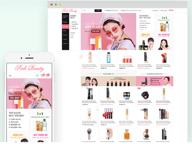 Mẫu website bán mỹ phẩm đẹp