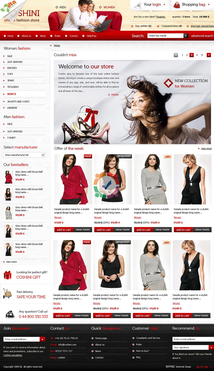 Mẫu website bán hàng quần áo ra đơn