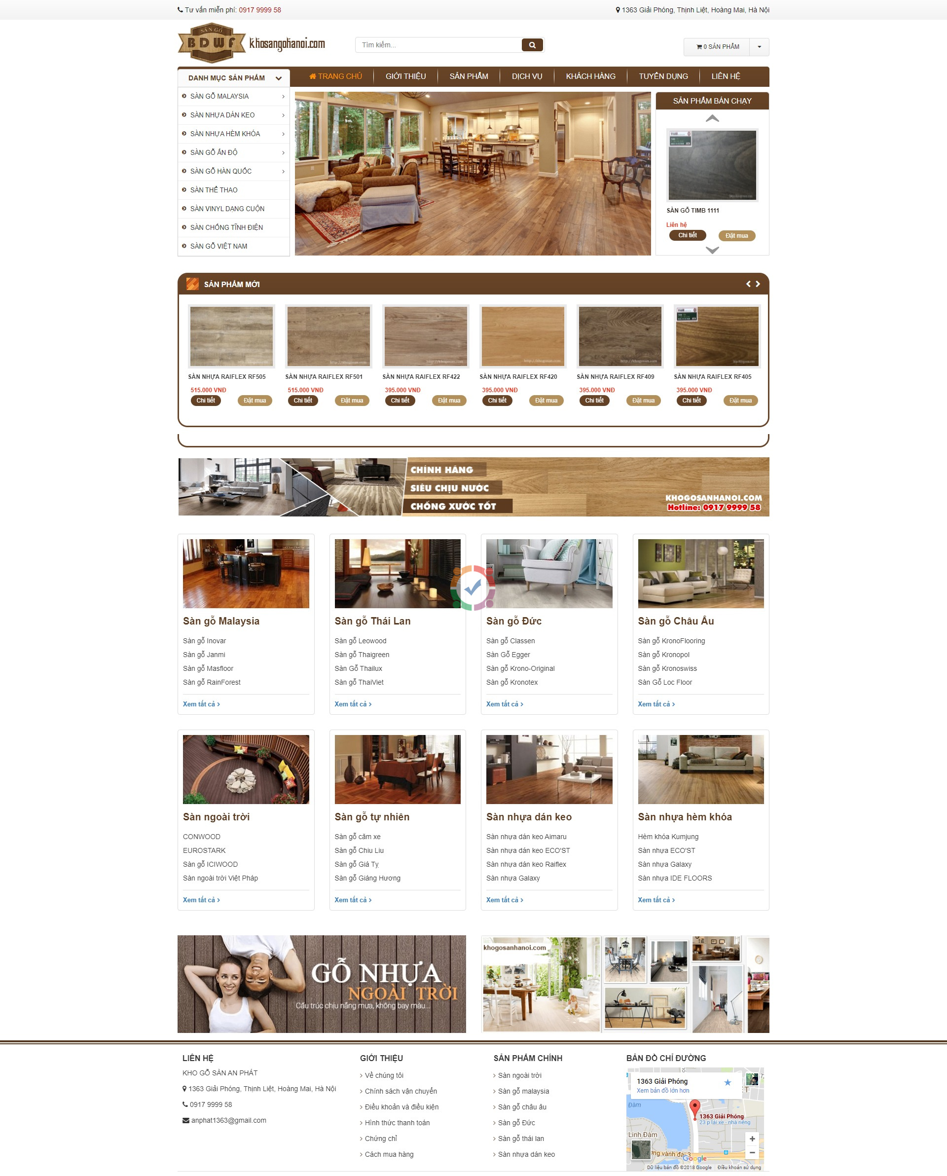 Mẫu web bán sàn gỗ công nghiệp 1