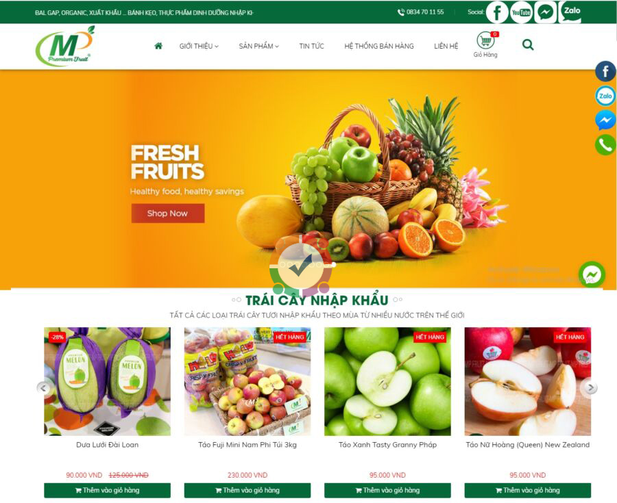 Mẫu web bán trái cây hoa quả 1