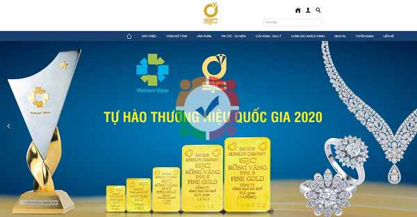 Mẫu website bán trang sức vàng bạc đá quý