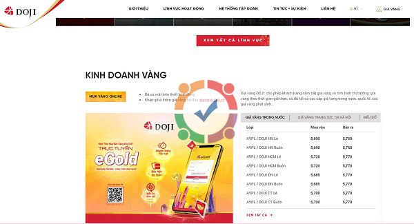 Mẫu website bán trang sức vàng bạc đá quý