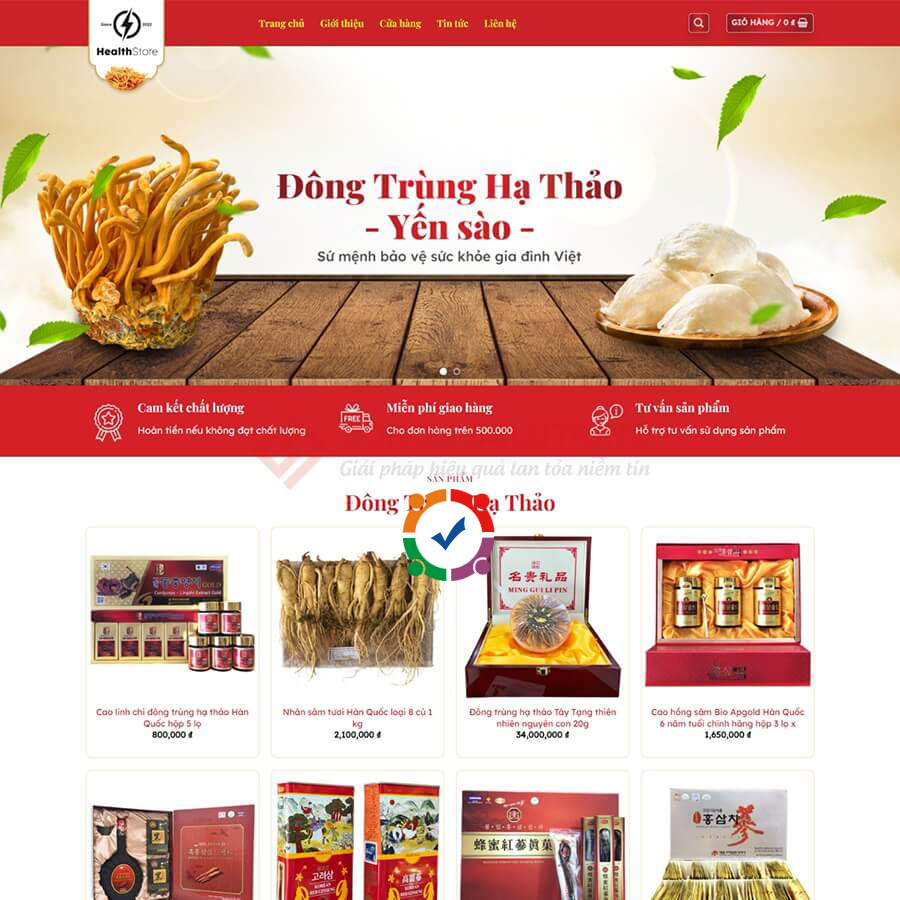 Mẫu web bán yến sào onlin 1