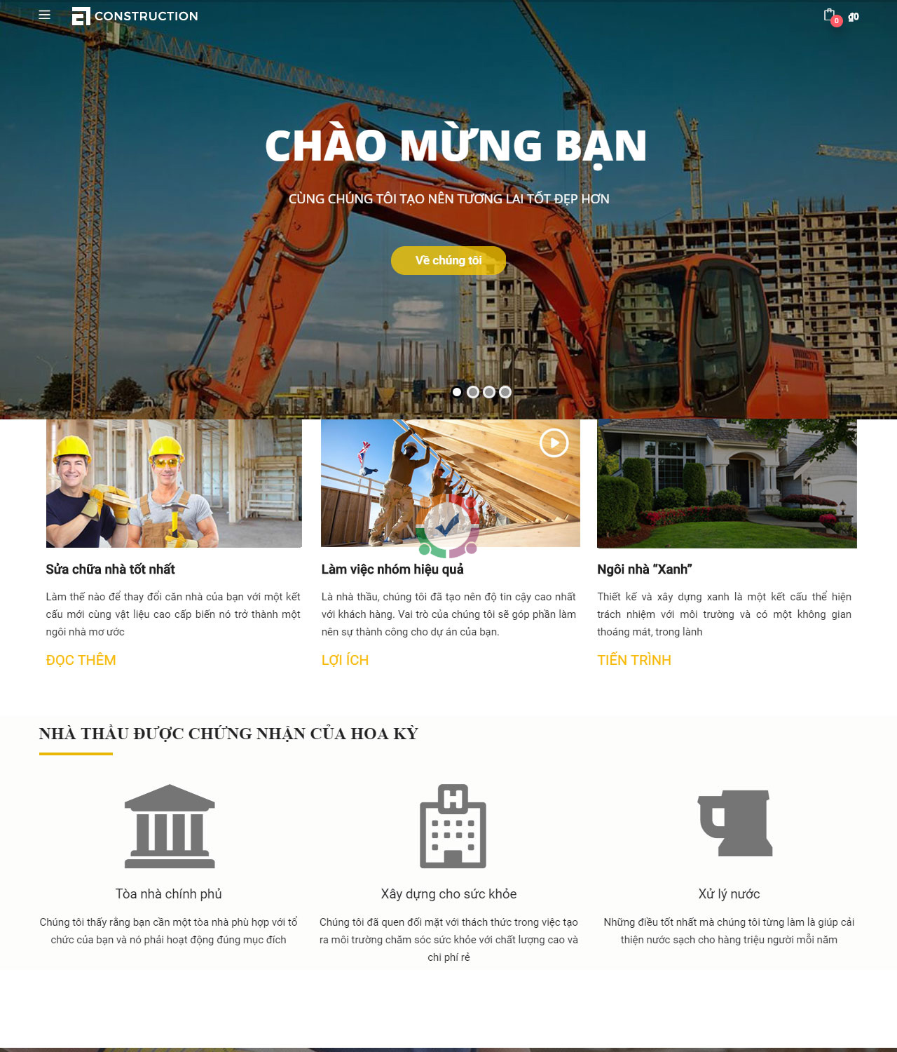 Mẫu web công ty xây dựng