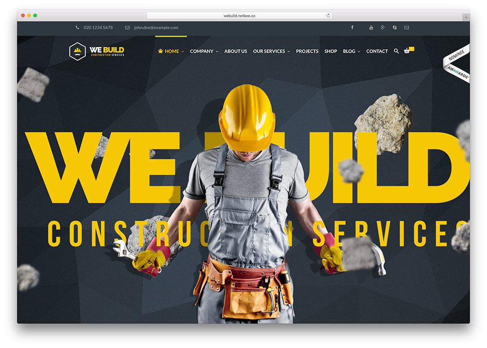 Mẫu web công ty xây dựng nổi tiếng