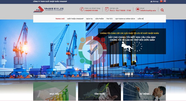 Mẫu website công ty xuất nhập