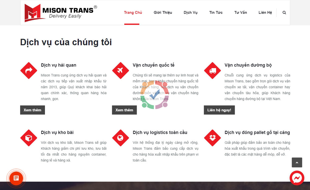 Mẫu website công ty xuất nhập