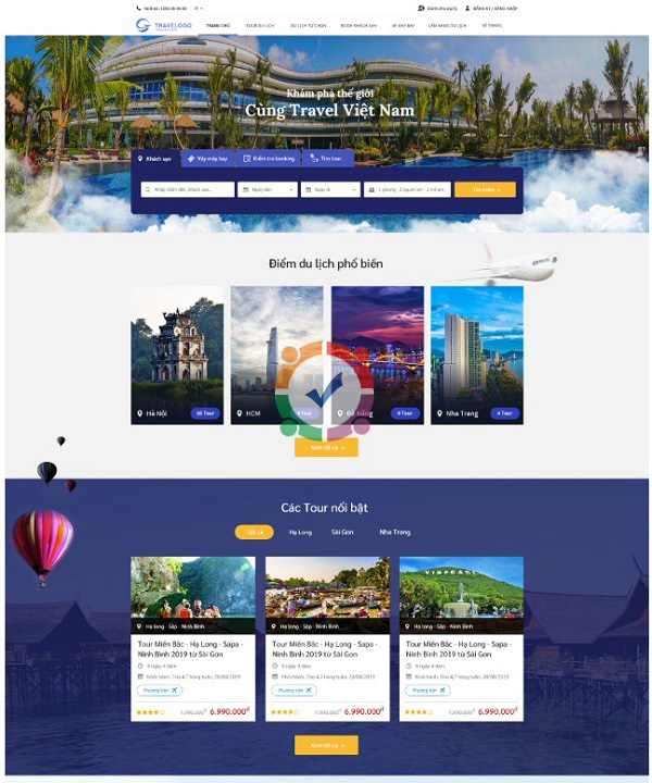 Mẫu website du lịch bán tour đẹp