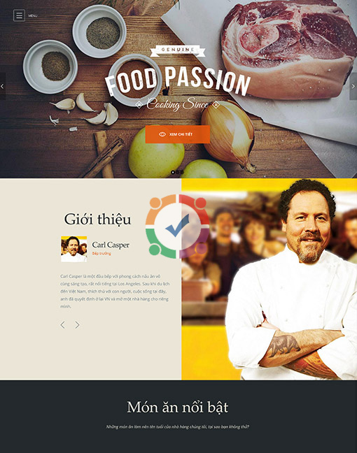 Mẫu website nhà hàng chuyên nghiệp