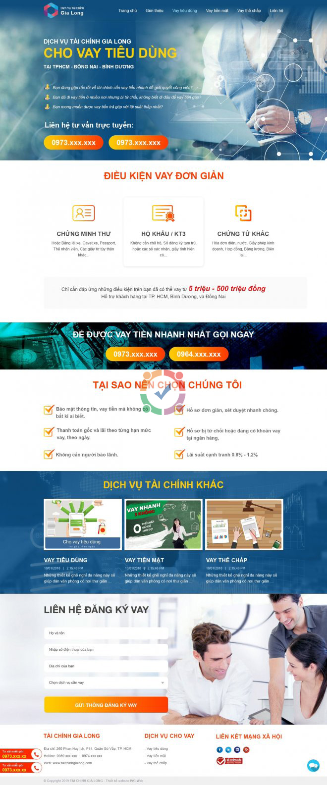 Mẫu web tài chính cho vay 2