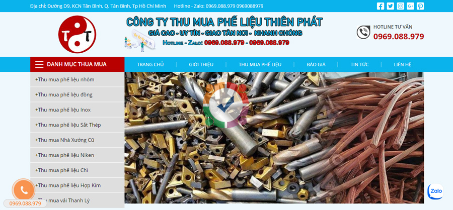 Mẫu web thu mua phế liệu