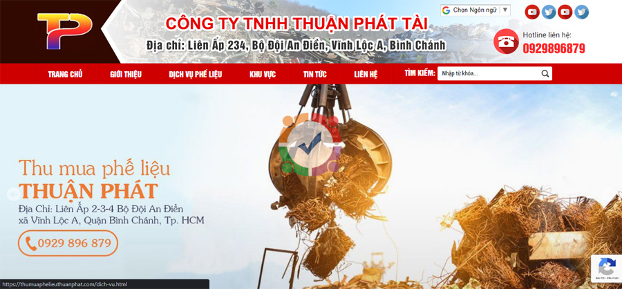 Mẫu web thu mua phế liệu