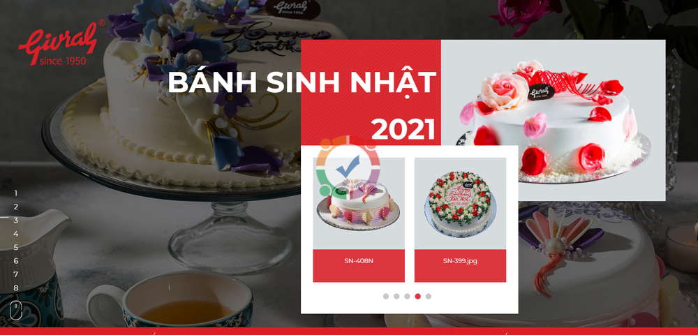 Mẫu web bán bánh sinh nhật ra đơn