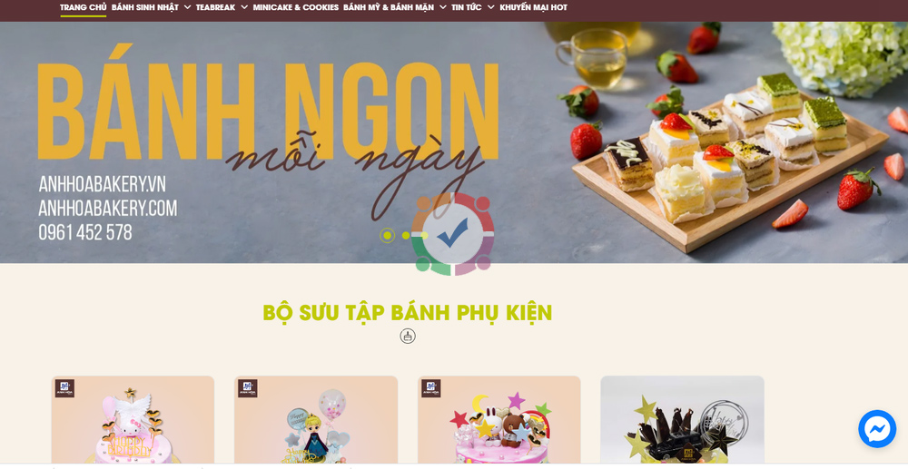 Mẫu web bán bánh sinh nhật ra đơn