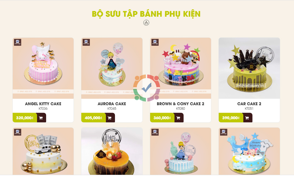 Mẫu web bán bánh sinh nhật ra đơn