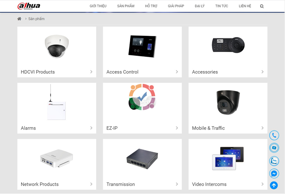 Mẫu website bán camera thiết bị giám sát