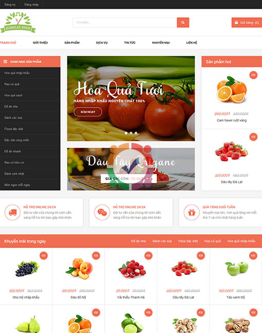 Mẫu  website bán đồ ăn
