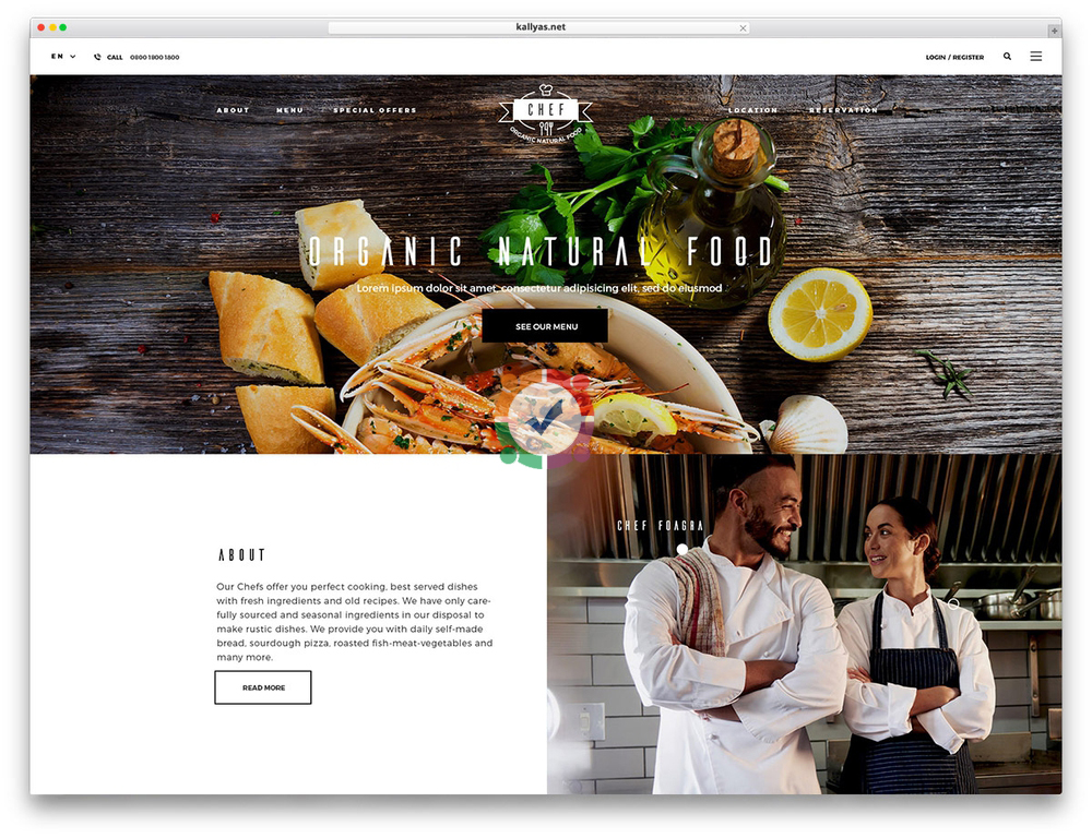 Mẫu  website bán đồ ăn