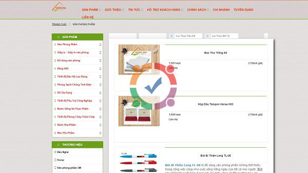 Mẫu website văn phòng phẩm online
