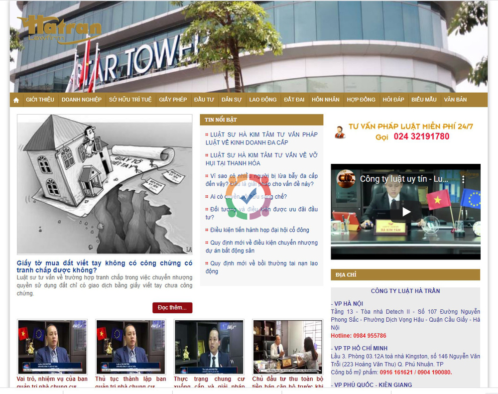 Mẫu website công ty luật chuyên nghiệp