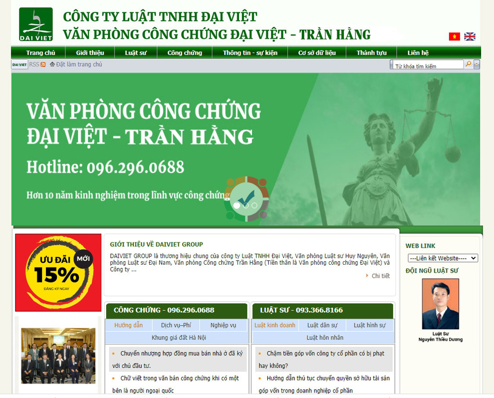 Mẫu website công ty luật chuyên nghiệp