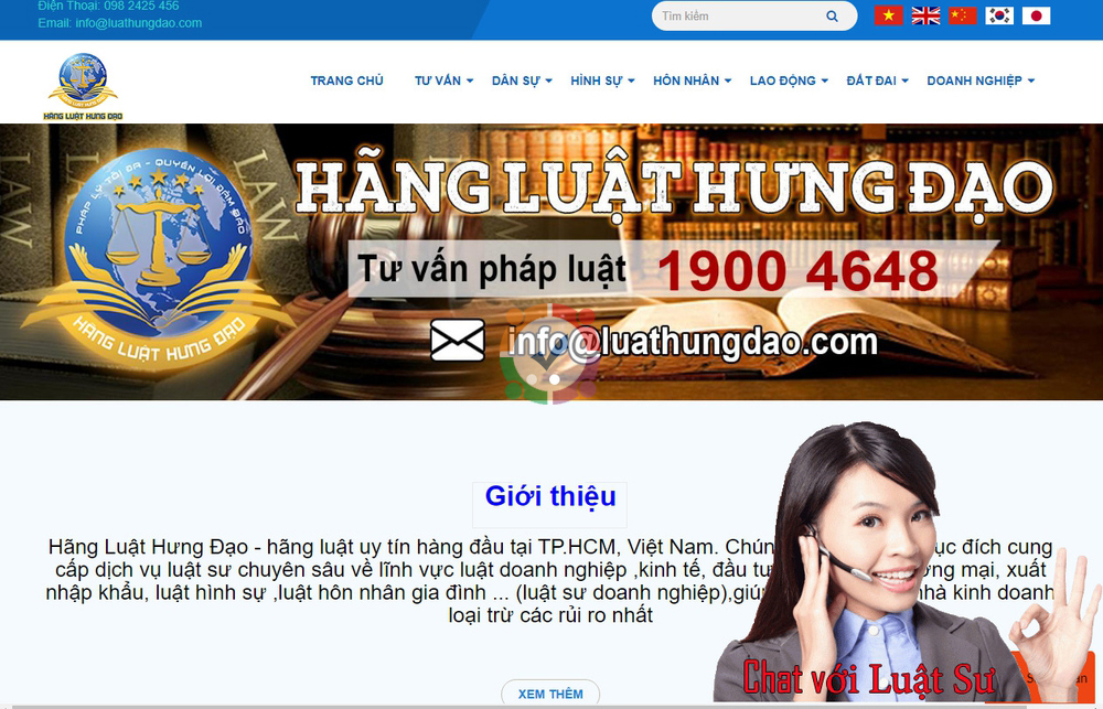 Mẫu website công ty luật chuyên nghiệp
