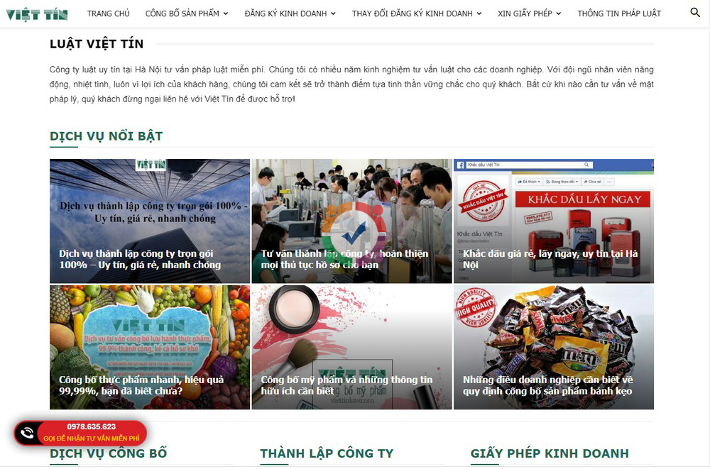 Mẫu website công ty luật chuyên nghiệp