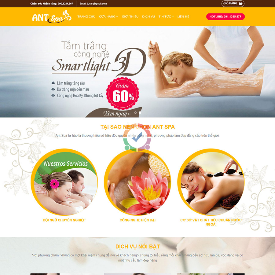 Mẫu web spa thẩm mỹ viện làm đẹp