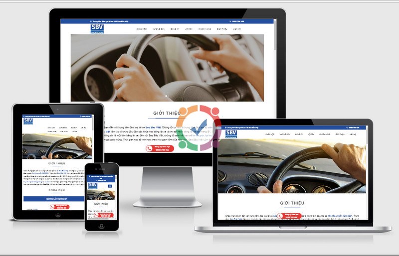 Mẫu website trung tâm đào tạo lái xe ô tô xe máy seo top Google