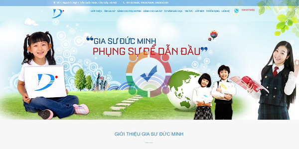 Mẫu website trung tâm gia sư