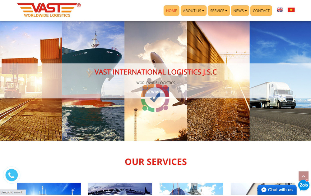 Mẫu website công ty vận chuyển logistics