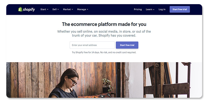 phần mềm làm và tạo website Shopify