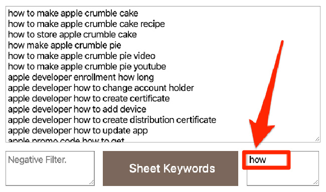 Keyword Sheeter