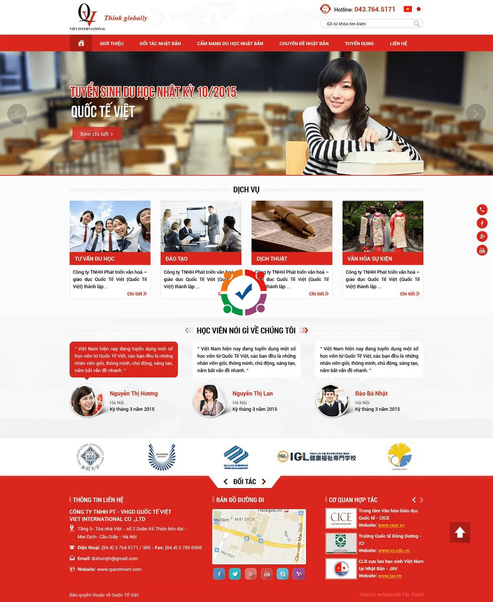 Mẫu website tư vấn du học 1