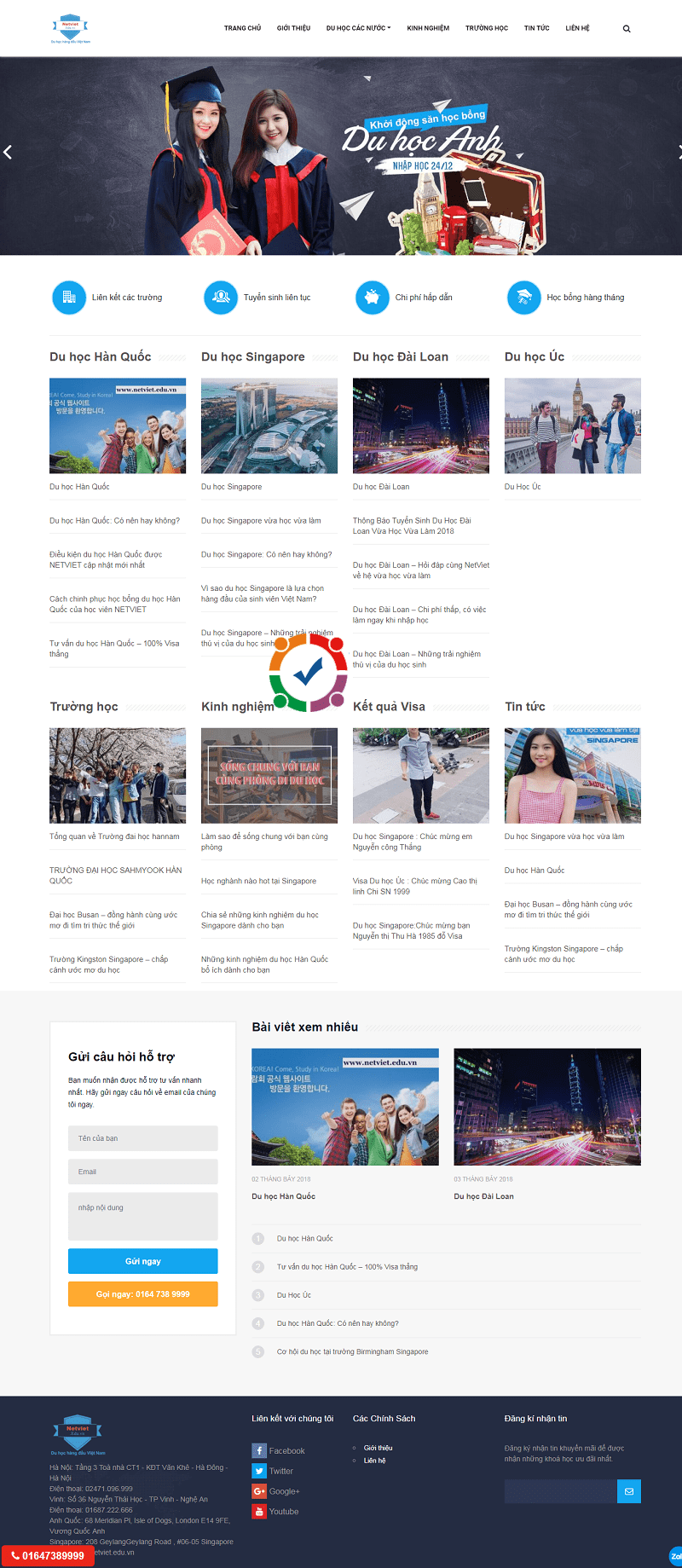 Mẫu website tư vấn du học 4