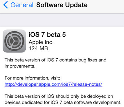 Apple tung ra bản iOS 7 beta 5