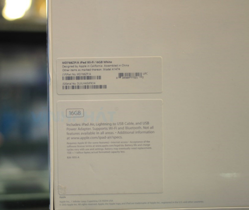Phiên bản Quốc Tế WiFi 16GB ZP được mua tại Hong Kong.