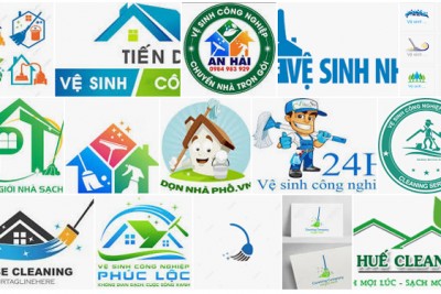 Thiết kế logo công ty vệ sinh dịch vụ vệ sinh công nghiệp dọn vệ sinh