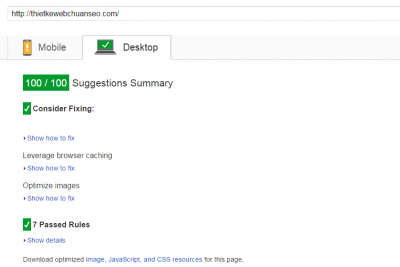 Tối ưu hóa web theo chuẩn pagespeed insights điểm trên 90